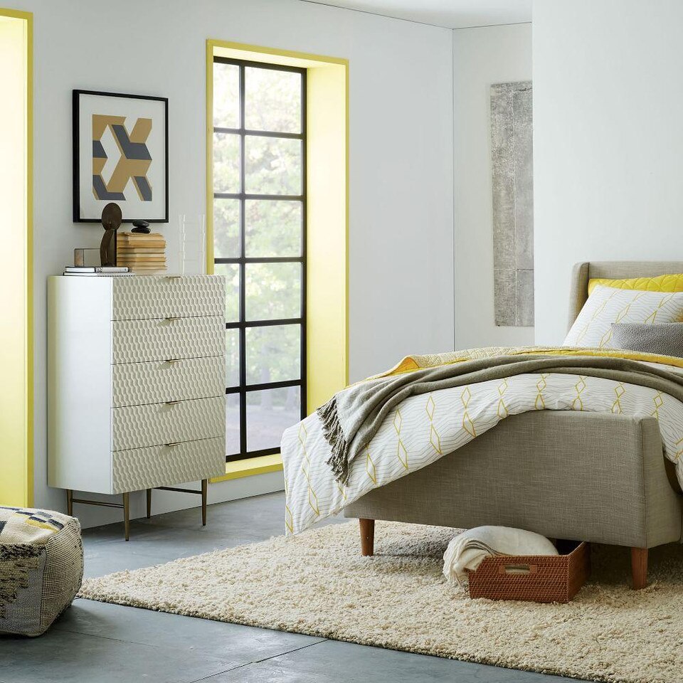 Audrey 5Drawer Dresser Parchment West Elm UK